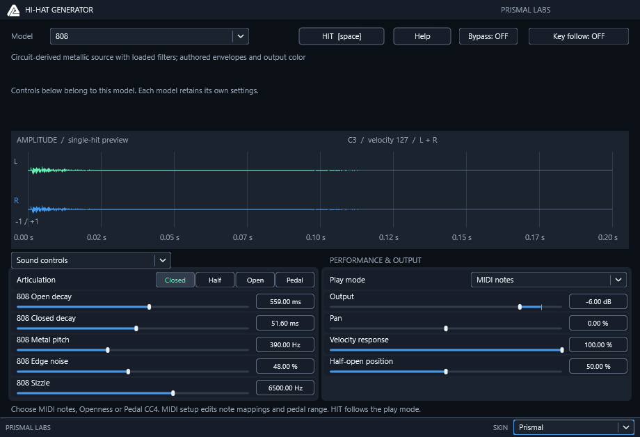 HiHatGenerator native editor