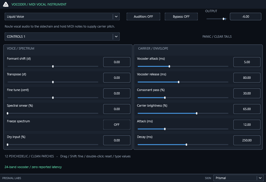 Vocoder native editor