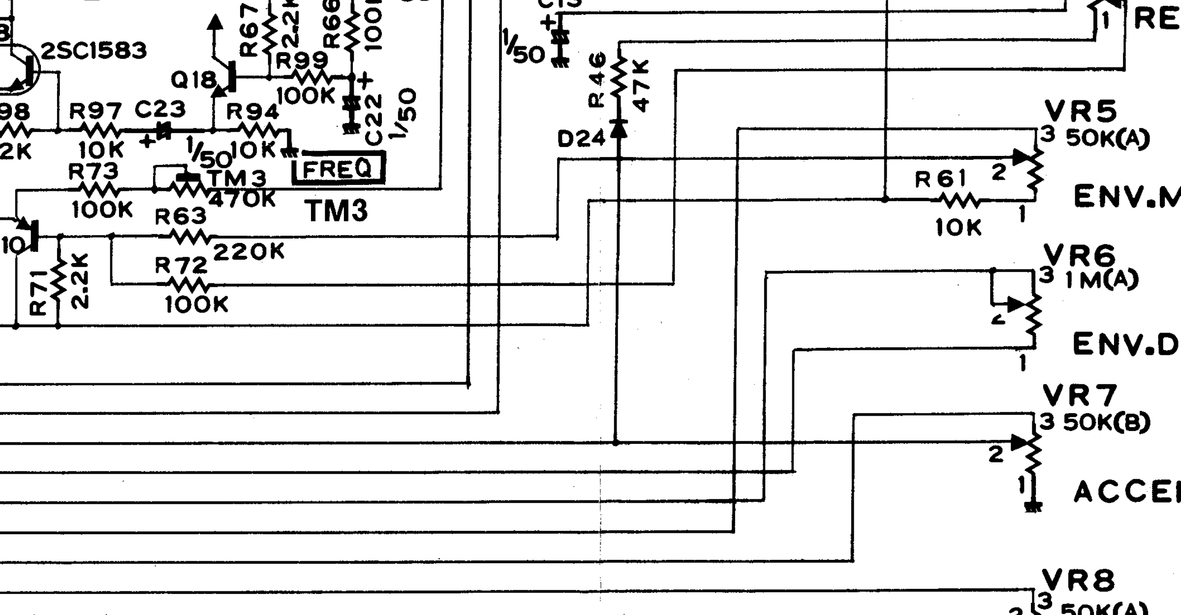 TB-303 accent control wiring excerpt